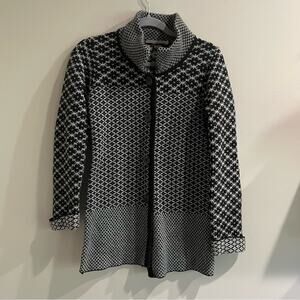 Chiaramente Italian Wool Black Button Up Cardigan Sweater